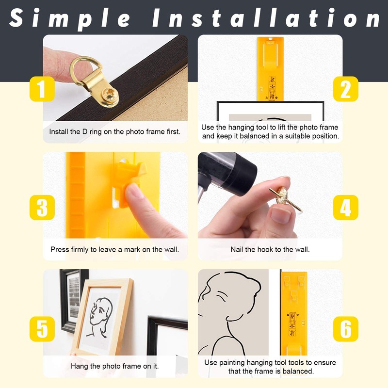 Mardatt 307pcs Quality Picture Hanging Tool with Level Ruler Photo