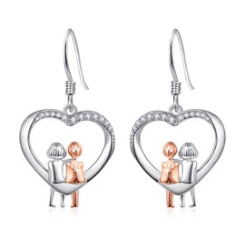 Sister Earrings 925 Sterling Silver Always My Sister Forever My Girlfriend Earrings Sister Gifts from Sister Birthday Christmas Gifts for Sister Best Friends, Sterling Silver