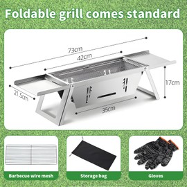 Small Barbecue Grill Outdoor Stainless Steel Grill Charcoal BBQ Grill Convenient Folding for Home Indoor