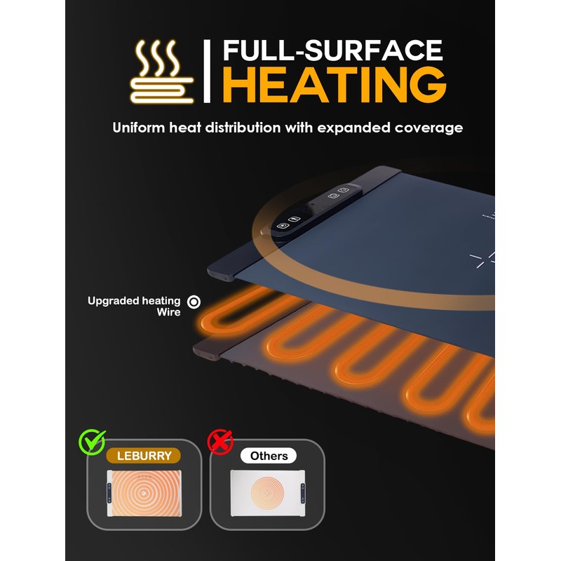 Electric Warming Tray - Rollable/Portable Warming Mat with Timer, Heating