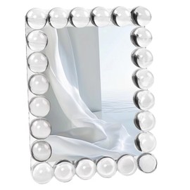 SAAEH SWWH 5x7 Clear Bubble Crystal Picture Frame,with 24 Clear Balls,Crystal Standing Photo Frame,Exquisite Desk Craft,Vertical Display,for Office and Home