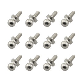 Maxmoral 12PCS M3 Metal Ball Head Screws Fasteners Fixing Spherical Bolts Replacement for 1/10 RC Car Buggy Truck