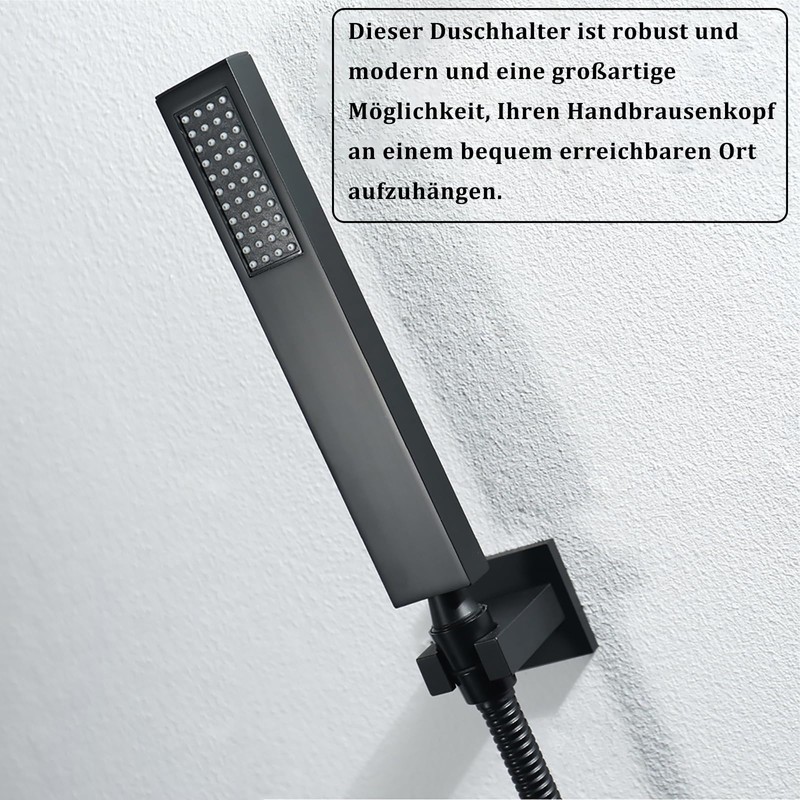 WRKMH Hand Shower Holder Black Brass Shower Head Holder Wall