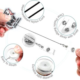 Badge Reel Funny, One More Inconvenience Retractable Glitter Funny Opossum Badge Reel Holder Nursing Nicu Accessories ID Clip for Nurse Doctor Medical Office Worker Teacher, Opossum Lover Gifts