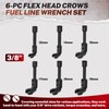 BILITOOLS 6PCS Long Flex Head Crows Foot Line Wrench Set,
