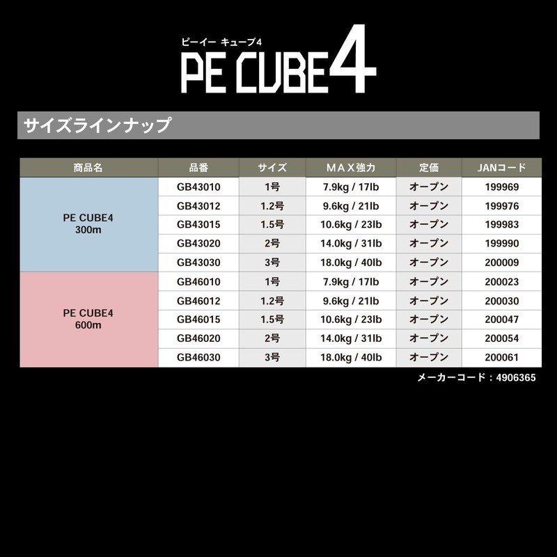 GOSEN GB46015 PE CUBE Line 600 m No. 1.5