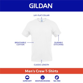 Gildan Men's Crew T-Shirts, Multipack, Style G1100, Black (6-Pack), Small