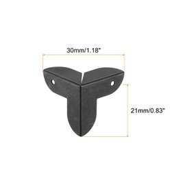 sourcing map 12 Pcs Decorative Box Corner Cover, 21mm Metal Edge Guard, Furniture Corner Edges Protector with Screws, Black