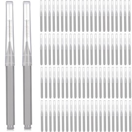 Patelai 100 Pieces Braces Brush for Cleaner Interdental Brush Toothpick Dental Tooth Flossing Head Oral Dental Hygiene Flosser Toothpick Cleaners Tooth Cleaning Tool (Gray)