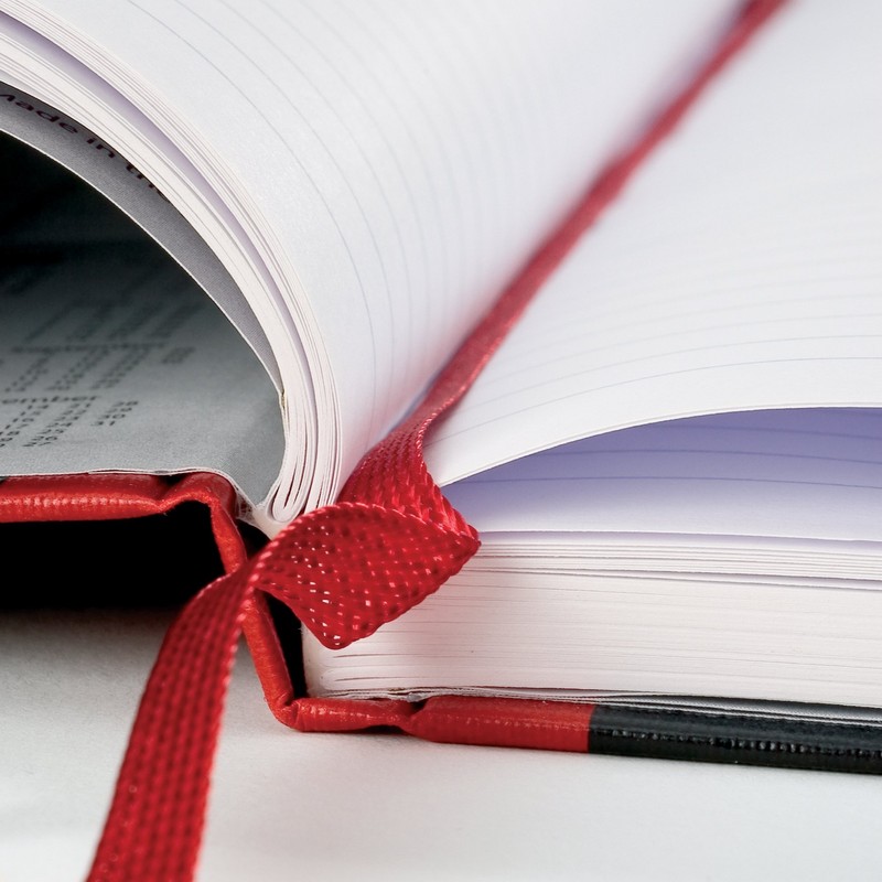 Oxford Black n' Red A5 Hardback Casebound Notebook, Ruled with