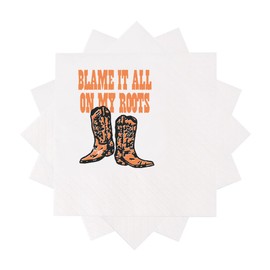 VOWFOO Blame It All On My Roots Cocktail Napkins American Country Western Cowboy Boots Retro Vintage Party Disposable Paper Napkins 100Pcs 4.5 x 4.5 2-ply (Blame It All On My Roots)