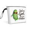 Qoqxjodd Pickle Lover Makeup Bag, Birthday Friendship Gifts for Daughter Sister Women, Just A Girl Who Loves Pickles, Pickle Lover Gift, Pickle Cosmetic Bag, Travel Makeup Bag Zipper Pouch - HZT15