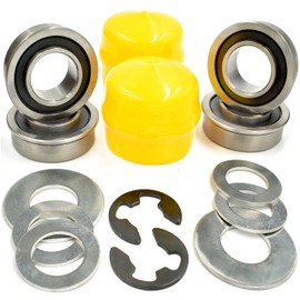 HD Switch Front Wheel Bearings Kit fits John Deere L100 L105 L108 L110 L120 L130 Bushing to Bearing Conversion Kit - Premium Quality Bearings & Heat Treated Thrust Washers