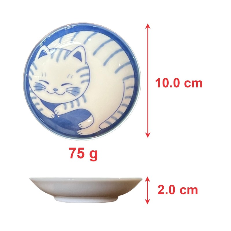 Fukubeya Mino Ware Nekogura Small Plate, 3.9 inches (10 cm)