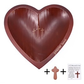 WHLHMK Heart Shaped Prayer Bowl (Brown-C)