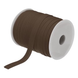MECCANIXITY 1/2 Inch Double Fold Bias Tape Polyester Continuous Bulk Bias Tape for Sewing,Seaming Quilting Hemming Binding Crafts (Brown 55 Yards)