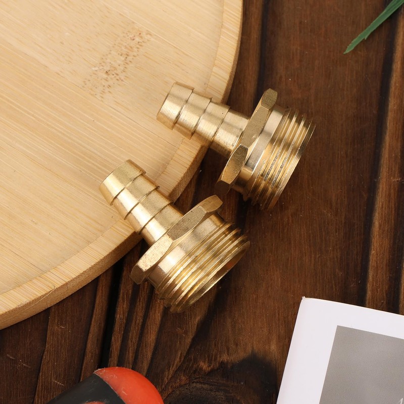 BOXOB 2pcs Solid Brass 1/2" PEX Barb to 3/4" GHT