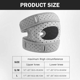 Knee Brace Men Women Adjustable Bandage Knee Meniscus for Runners Knee Pain Relief Knee Braces for Knee Support Running, Jumper, Gym Exercise, Weak Knee, Instability of the Knee (Grey S/M)