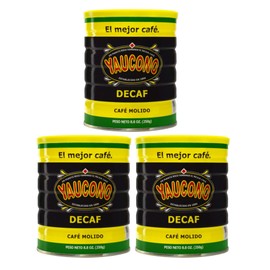 Yaucono Decaf Ground Coffee 8.8 Ounce Canister (Pack of 3)