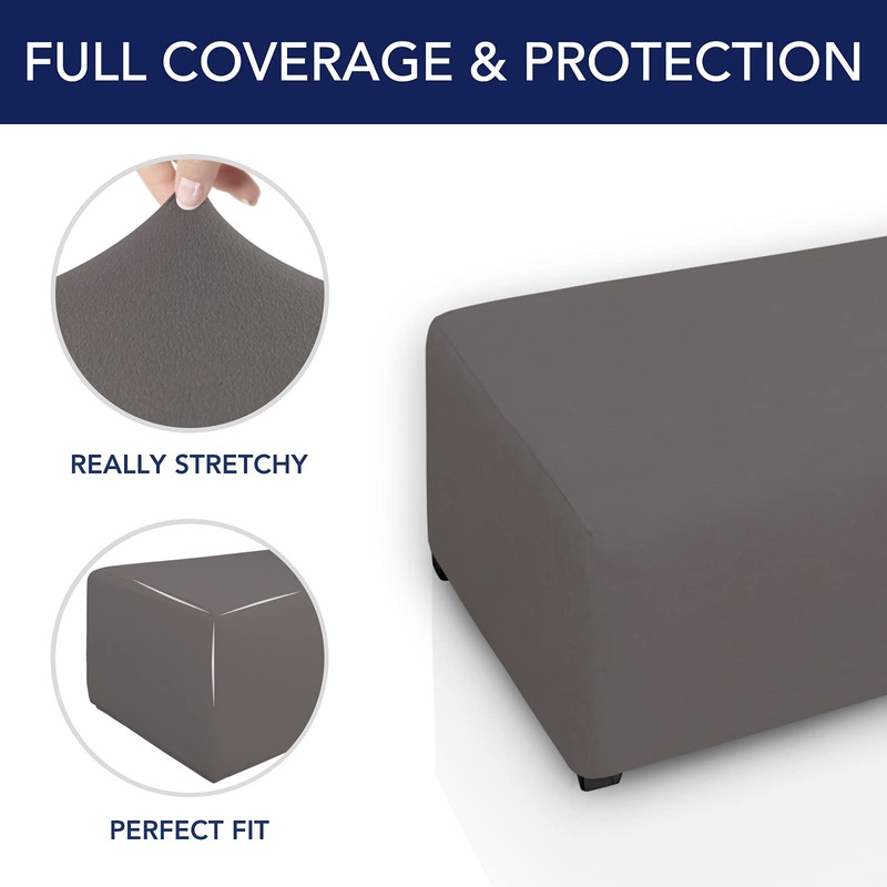 PureFit - Funda otomana rectangular súper elástica para taburete de