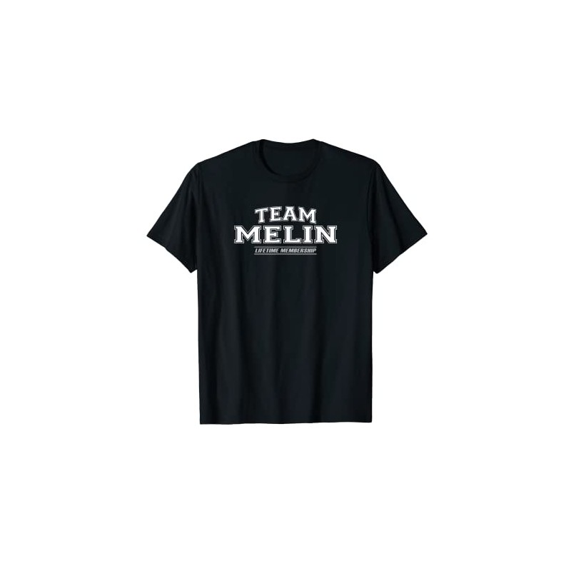 Team Melin | Proud Surname, Last Name Gift T-Shirt, black