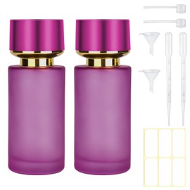 Gsteng 2pcs 50ml Glass Spray Bottle for Perfume,Refillable Travel Perfume Atomizer Bottles,Purple Portable Cologne Atomizer Empty Bottle.(Purple*2)