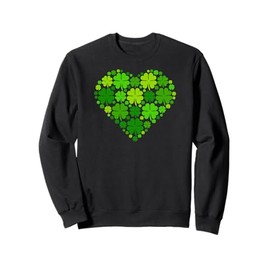 Colorful Hearts Shape Silhouette Lover Irish Shamrock Clover Sweatshirt