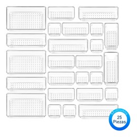 Bluelander Organizador De Cajones Joyas Maquillaje 25 Pzas De Plástico