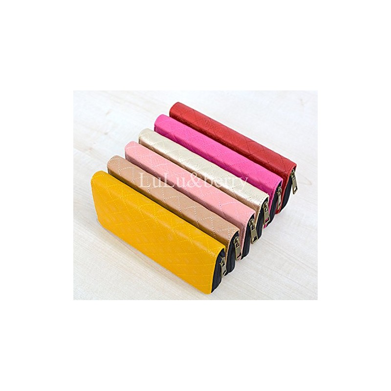 Lulu & berry Women's Long Wallet, Quilting, Zip Around Leather,