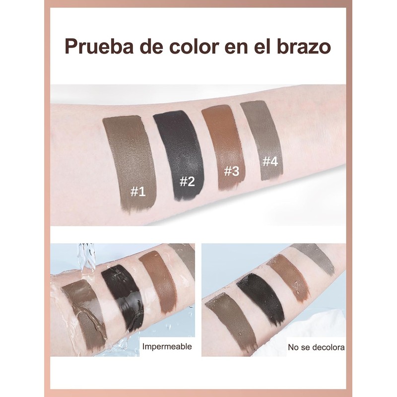 Erinde Gel Impermeable para Cejas, Tinte para cejas de Larga