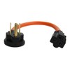 PLIS 6-50P to 6-15R/6-20R RV/Range/Generator Extension Cord,Welder Power Adapter Plug,Orange