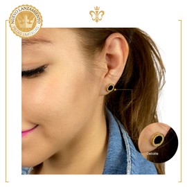 IMPERO JEWELRY Aretes unisex pequeños acero inoxidable broqueles ronda P