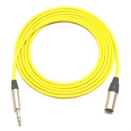 10 ft Canare Quad Balanced Patch Cable Yellow Neutrik XLR Male - 1/4" TRS