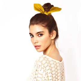 HomeChi paquetes de cintas para el cabello, bandas para el cabello de gasa elástica para los oídos de conejito Lazos suaves Bowknot Accesorios para el cabello con cola de caballo para niñas