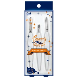KAI Clearty Manicure Tool Set for Cuticle Care 3-Piece Set Pusher, Cutter, Ripper HC4011