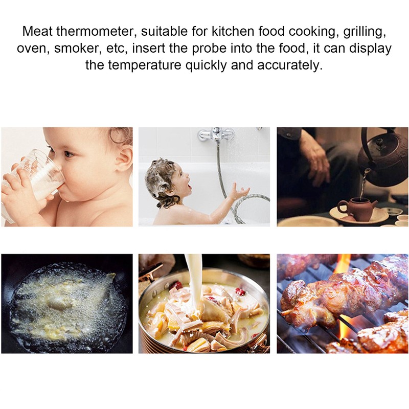 Food Thermometer Waterproof 304 Stainless Steel Folding Probe Fast Meat