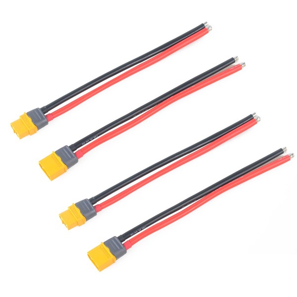 4pcs XT60 Plug Male Female Connector with Sheath Housing Connector with 150mm 12AWG Silicon Wire for RC Lipo Battery FPV Drone