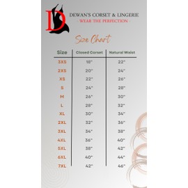 Dewans Corset Steel Boned Corset Womens Underbust Waspie Corset Heavy Duty Cincher Short Torso Corset (US, Alpha, Medium, Regular, Regular, Black Cotton)