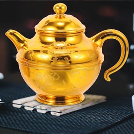 PRETYZOOM 4Pcs Buddhist Altar Cup Wine Kettles Set Gold Water Kettle Teapot Buddhist Offering Cup Holy Water Cups Sacrifice Cup Worship Kettle