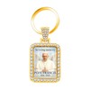 Tobestu Gold Plated Pope Keychain - Rectangular Catholic Keyring Charm