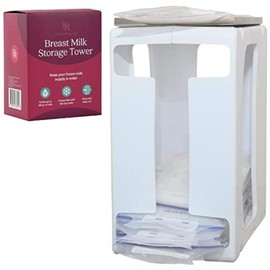Nurse & Nourish Breast Milk Storage Tower with Tray Holds Up to 60 oz - Easily Organize and Freeze Milk - Breastfeeding Essentials - Breastmilk Storage Containers for Freezer