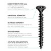 Spax T-Star plus Universal Countersunk Head Screw, Black, Full Thread,