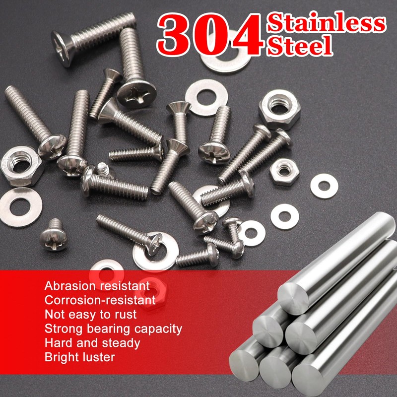 Twidec/1281PCS Nuts and Bolts Assortment Kit,Machine Screws,304 Stainless Steel Phillips