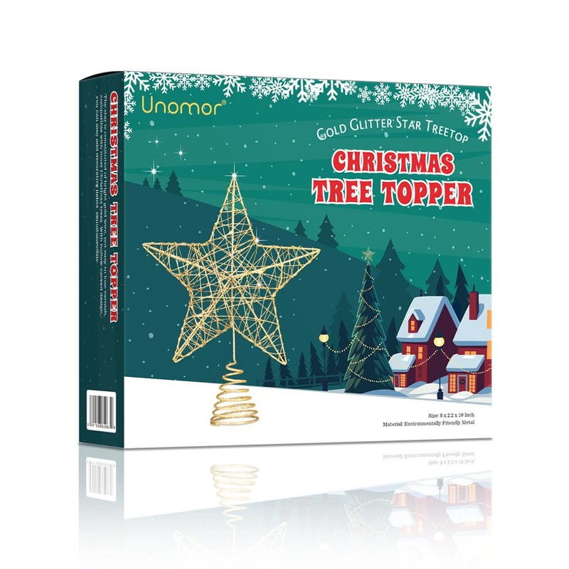 Unomor - Decoración para árbol de Navidad de 10 pulgadas