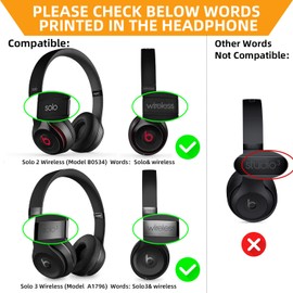 YOCOWOCO Replacement Ear Pads Cushions for Beats Solo 2 Wireless/Solo 3 Wireless Headphone, Red