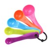 Smart Baking Set of 5pcs Multi Colours Plastic Measuring Spoon