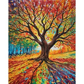 ldazao Tree of Life Paint by Numbers Kit for Adults Beginner DIY Painting Kits for Adults Stained Glass Easy Paint by Number Acrylic On Canvas Drawing Colorful Paintworks Artwork 16 X 20 Inch