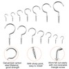 Eupneicu Screw Hooks [Pack of 150], 7 Sizes Screw-In Hooks,