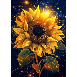 GHHKUD Sunflower Diamond Art Kits for Adults, 5D Diamond Painting Kits for Adults Beginners, DIY Full Drill Diamond Gem Art Stitch, Diamond Canvas Painting Pictures, Crafts Wall Decor 30 * 40CM