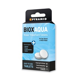 Pyramid Biox Aqua Chlorine Dioxide Water Treatment Tablets for Travellers Camping Backpackers - treats 30 litres